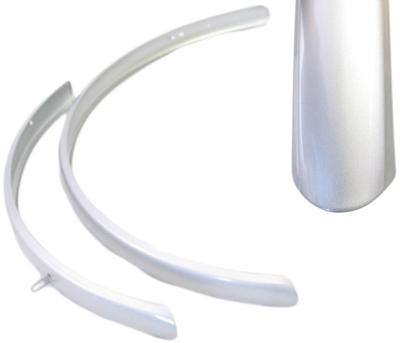 Stel spatborden 28" staal hybride 45mm zilver Stel spatborden 28" staal hybride 45mm zilver