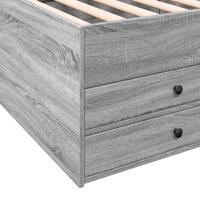 Slaapbank met lades zonder matras 90x190 cm grijs sonoma eiken - thumbnail