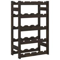 Wijnrek voor 20 flessen massief grenenhout zwart - thumbnail