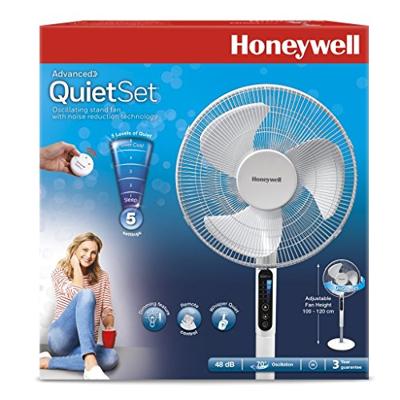 Honeywell HSF600WE QuietSet Staande ventilator 40 W (Ø x h) 40 cm x 1220 mm Wit In hoogte verstelbaar, LED-display, Met afstandsbediening, Oscillerend,