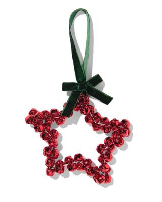 HEMA Ster belletjes 11.5x11.5cm ijzer rood (bordeauxrood)