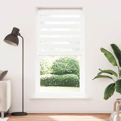 VidaXL Zebra rolgordijn 115x200 cm stofbreedte 110,9cm polyester wit