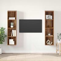 TV-kast 2 pcs Bruin 37 x 37 x 142.5 cm Bewerkt hout - thumbnail