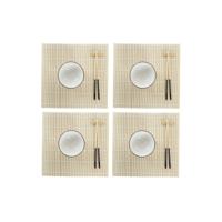Sushi-set DKD Home Decor Bamboe Keramiek Wit Orientaals 14,5 x 14,5 x 31 cm (16 Onderdelen) - thumbnail