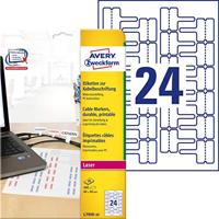Avery-Zweckform L7950-20 Kabeletiketten 60 x 40 mm Polyester folie Wit 480 stuk(s) Permanent hechtend Laser (zwart/wit), Handschriften - thumbnail