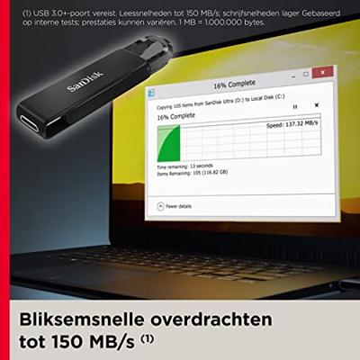 Sandisk Ultra USB flash drive 32 GB USB Type-C 3.2 Gen 1 (3.1 Gen 1) Zwart