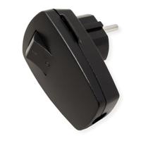 BACHMANN Geaarde stekker , zwarte platte wipschakelaar 2-p - thumbnail