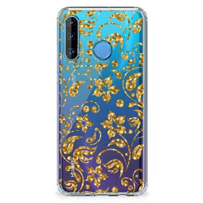 Huawei P30 Lite Case Gouden Bloemen Huawei P30 Lite Case Gouden Bloemen