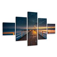 Schilderij - Zicht vanaf Houten Pier, Premium Print - thumbnail