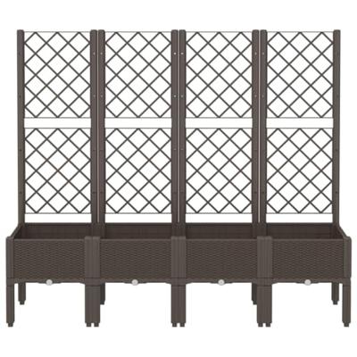 Plantenbak met latwerk 160x40x142 cm polypropeen bruin Plantenbak met latwerk 160x40x142 cm polypropeen bruin