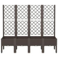 Plantenbak met latwerk 160x40x142 cm polypropeen bruin - thumbnail