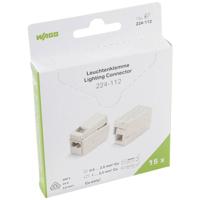WAGO 224-112 WAGO GmbH & Co. KG Lampklem Flexibel: 0.5-2.5 mm² Massief: 1-2.5 mm² Aantal polen: 3 15 stuk(s) Wit - thumbnail