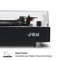 Jam Audio Spun Out Bluetooth Platinum - Vinylspeler met 33 rpm, 45 rpm en 78 rpm - Drive met 3 bandjes voor superieur geluid - Uitgang - Converteert vinyl naar MP3 - Inclusief hoesje, zwart - thumbnail