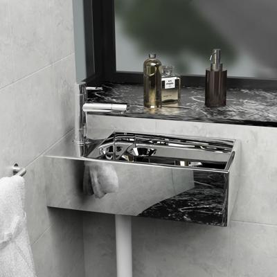 VidaXL Wastafel met overloop 49x25x15 cm keramiek zilverkleurig