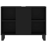 Badkamerkast 80x33x60 cm bewerkt hout zwart - thumbnail