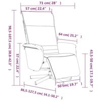 Fauteuil verstelbaar met voetensteun kunstleer wit - thumbnail