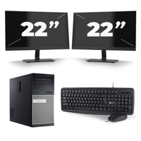 Dell Optiplex 9020 Micro Tower - Intel Core i7-4e Generatie - 16GB RAM - 256GB SSD - Windows 10 + 2x 22 inch Monitor - thumbnail