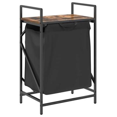 Wasmand 1 vak met plank gerookt eikenkleurig