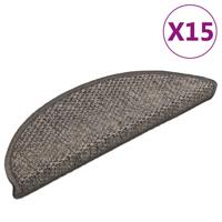 VidaXL Trapmatten zelfklevend 15 st sisal-look 56x17x3 cm bruinbeige - thumbnail