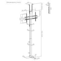 Elektrische plafond- en vloergreep, Maclean, 43''-88'', VESA 600x400, max 60kg, 100-240V AC, 50/60Hz - thumbnail