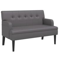 Bankje met rugleuning 112x65,5x75 cm kunstleer grijs - thumbnail
