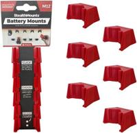 Stealthmounts Batterijhouders voor Milwaukee M12 | Rood | 6 stuks - BM-MW12-RED-6 - thumbnail