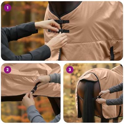 VidaXL Paardendeken cappuccino 135 cm polyester