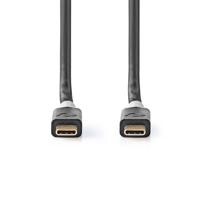 Nedis CCBW64020AT20 Usb-kabel Usb 3.2 Gen 2x2 Usb Type-c™ Male Usb Type-c™ Male 20 Gbps 100 W Verguld 2.00 M Rond Pvc Zilver Window Box - thumbnail