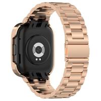 Stalen schakelband met case - Rosé / champagne goud - Xiaomi Redmi Watch 3 - thumbnail