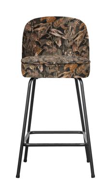 WOOOD Barkruk 'Vogue' (zithoogte 65cm) Velvet, kleur Bouquet Zwart