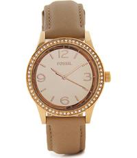 Horlogeband Fossil BQ1673 Leder Beige 18mm Horlogeband Fossil BQ1673 Leder Beige 18mm