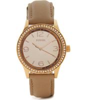 Horlogeband Fossil BQ1673 Leder Beige 18mm - thumbnail