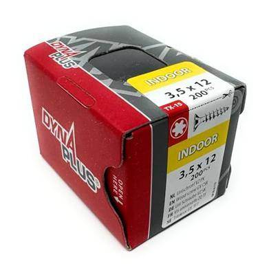 Dynaplus Unischroef/Spaanplaatschroef VZ (Verzinkt) Pk (Platkop) Torx TX15 3.5X12 | 200 stuks - 0281.01.16401 Dynaplus Unischroef/Spaanplaatschroef VZ (Verzinkt) Pk (Platkop) Torx TX15 3.5X12 | 200 stuks - 0281.01.16401