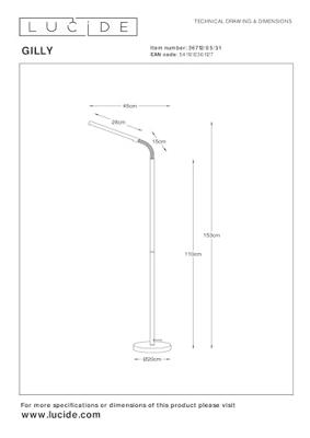 Lucide GILLY - Leeslamp - LED - 1x6W 2700K - Wit