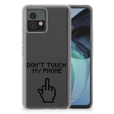 Motorola Moto G72 Silicone-hoesje Finger Don't Touch My Phone Motorola Moto G72 Silicone-hoesje Finger Don't Touch My Phone