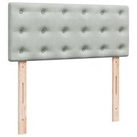 Boxspring met matras fluweel lichtgrijs 140x190 cm - thumbnail