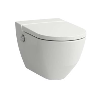 Laufen Cleanet NAVIA Douche WC 40.5x58x37cm diepspoel incl. closetzitting met deksel en softclose keramiek Glans Wit h8206014000001