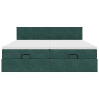Ottoman bed met matrassen 180x200cm fluweel donkergroen - thumbnail
