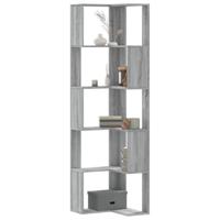 Boekenkast 5-laags hoek 50x50x179 cm bewerkt hout grijs sonoma - thumbnail