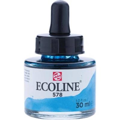 Talens Ecoline waterverf flacon van 30 ml, hemelsblauw (cyaan)