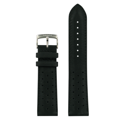 Horlogeband Tissot T1064071605100 / TISSOT V8 / T600038321 Leder Zwart 22mm