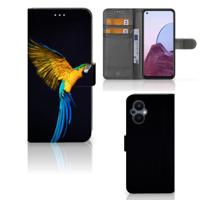 OPPO Reno 8 Lite | OnePlus Nord N20 | Telefoonhoesje | Met pasjeshouder | Papegaai - thumbnail