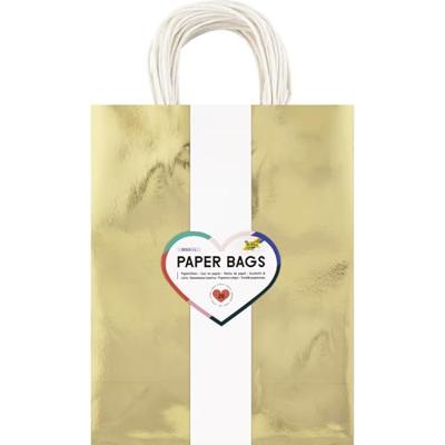 Cadeautas Folia goud kraft 24x31x12cm 20 stuks