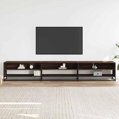 Tv-meubel 270x40x46 cm bewerkt hout bruin eikenkleurig - thumbnail
