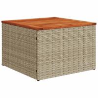 6-delige Loungeset met kussens poly rattan beige - thumbnail