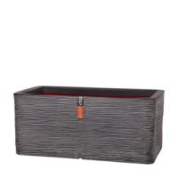 Capi Nature Rib NL 73x39x32cm rechthoekige plantenbak antraciet - thumbnail