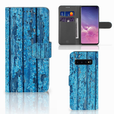 Samsung Galaxy S10 | Book Style Case | Wood Blue