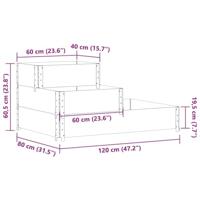 Verhoogde plantenbak 3-laags 120x80 cm massief grenenhout zwart - thumbnail