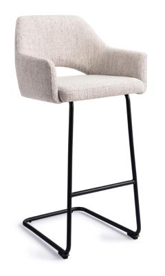 Jesper Home Barkruk 'Yanai' Arch Black, kleur Pigeon (zithoogte 75cm)