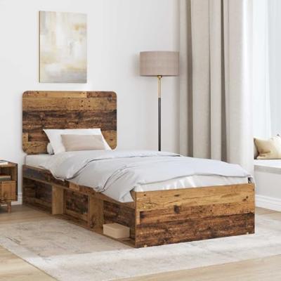 Bedframe met hoofdeinde Oudhout 75 x 190 cm Massief grenenhout
